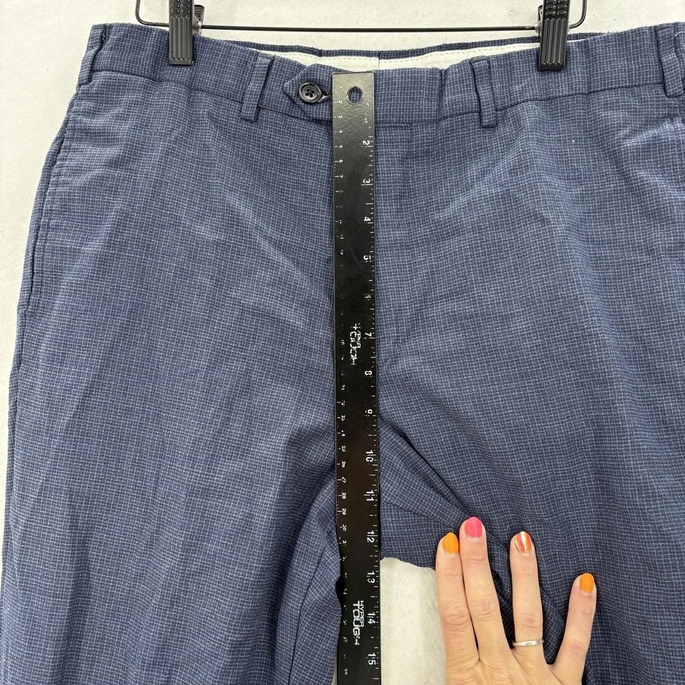 Brooks Brothers Regent Fit Dress Pants Mens 34x32 Blue Wool Stretch Check Tweed
